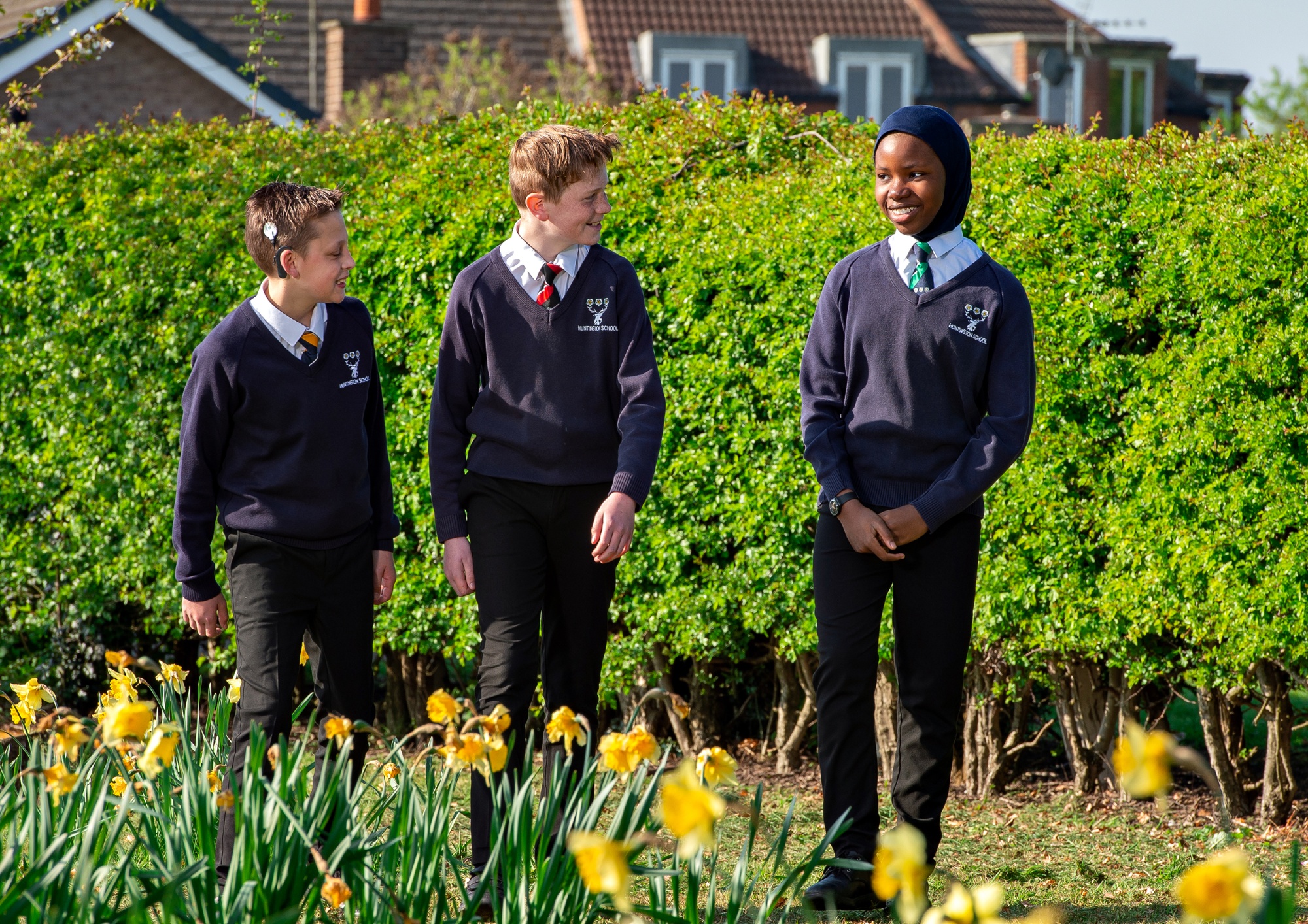 Students walking outside